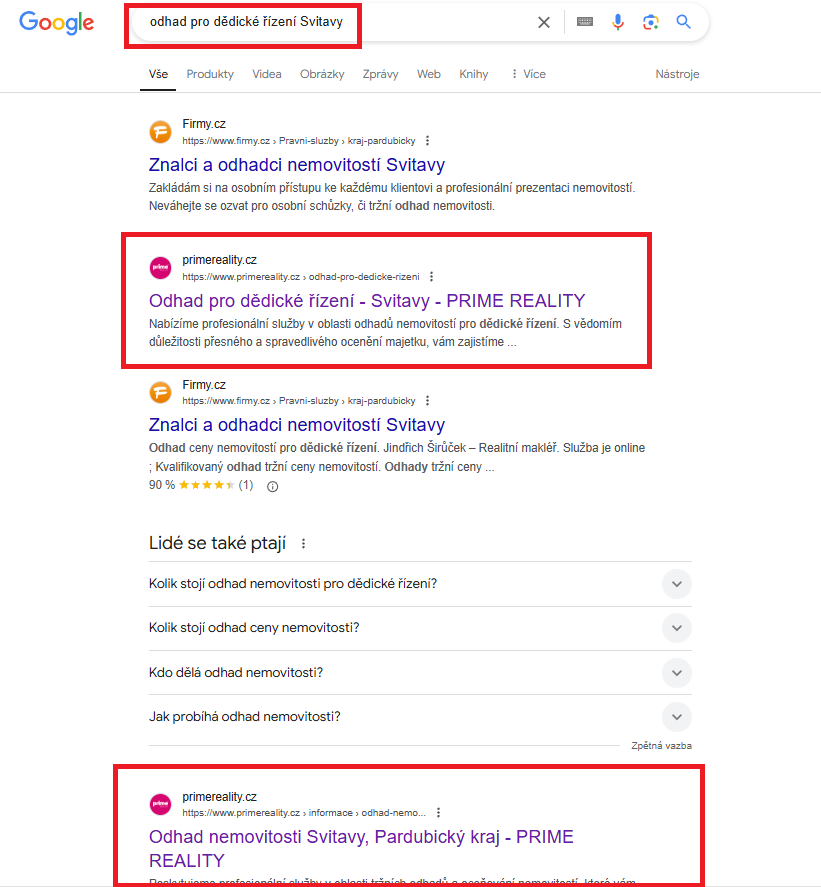 Odhad pro dědické řízení Svitavy